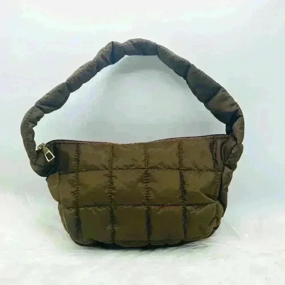 Woman’s Cloud Feel Puffer Quilted Shoulder Bag in Brown - Picture 1 of 7